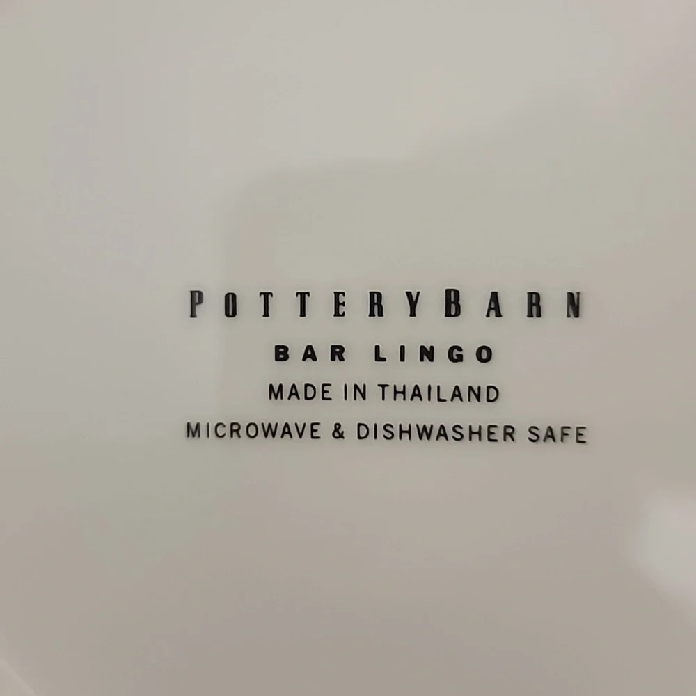Pottery Barn Cocktail Recipe Plate Set of 4